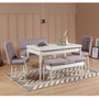 Hanah Home Banca Soho, Blanca con Almacenamiento, Elegante y Moderna para Salón, 110cm Ancho